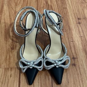 Mach & Mach Double Bow Satin Pumps Sz 39